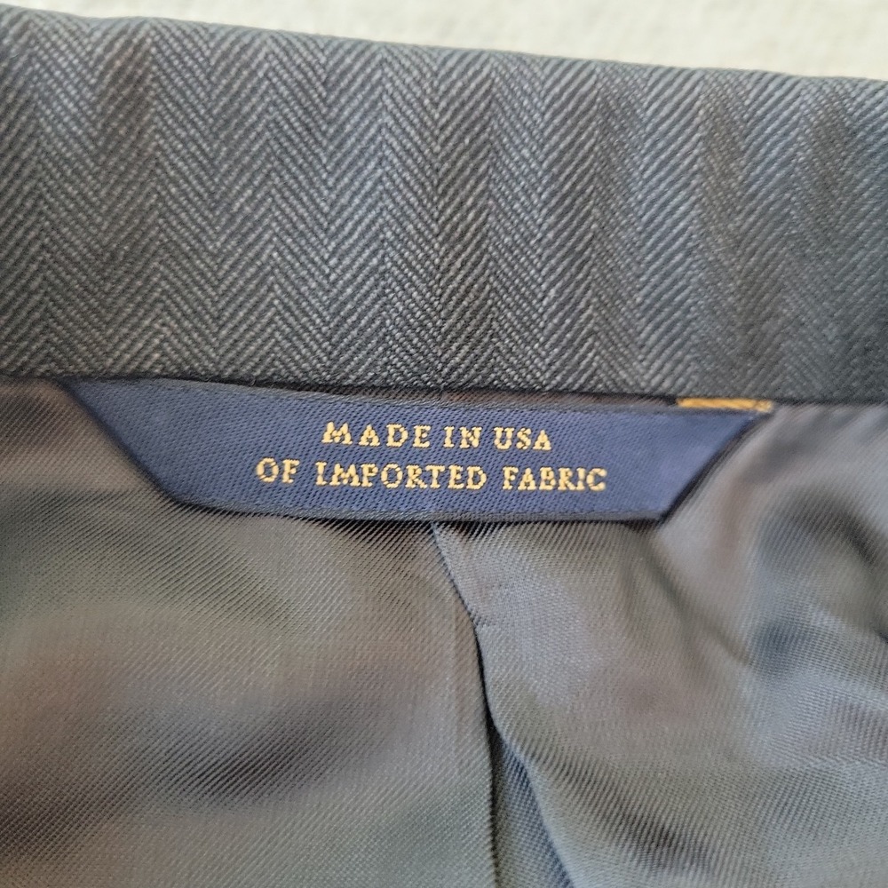 Brooks Brothers Jacket Mens 42R Saxxon Wool Madison Gray Herringbone Made in USA - Picture 3 of 13